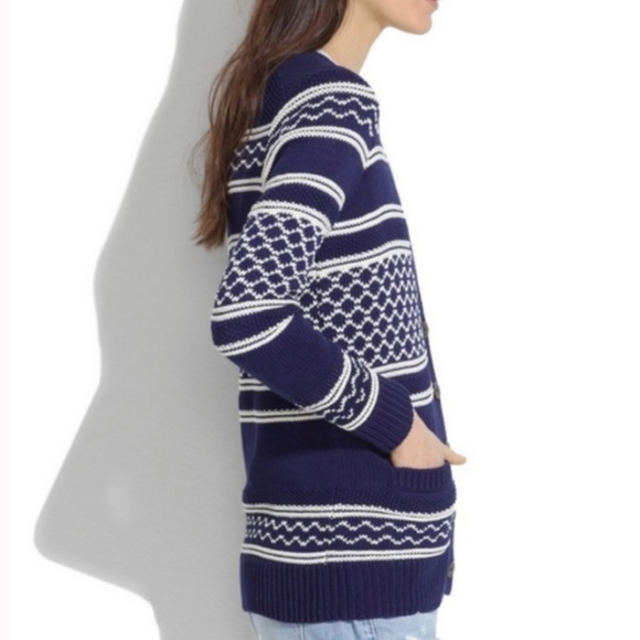 Madewell blue and white cardigan - Picture 2 of 6